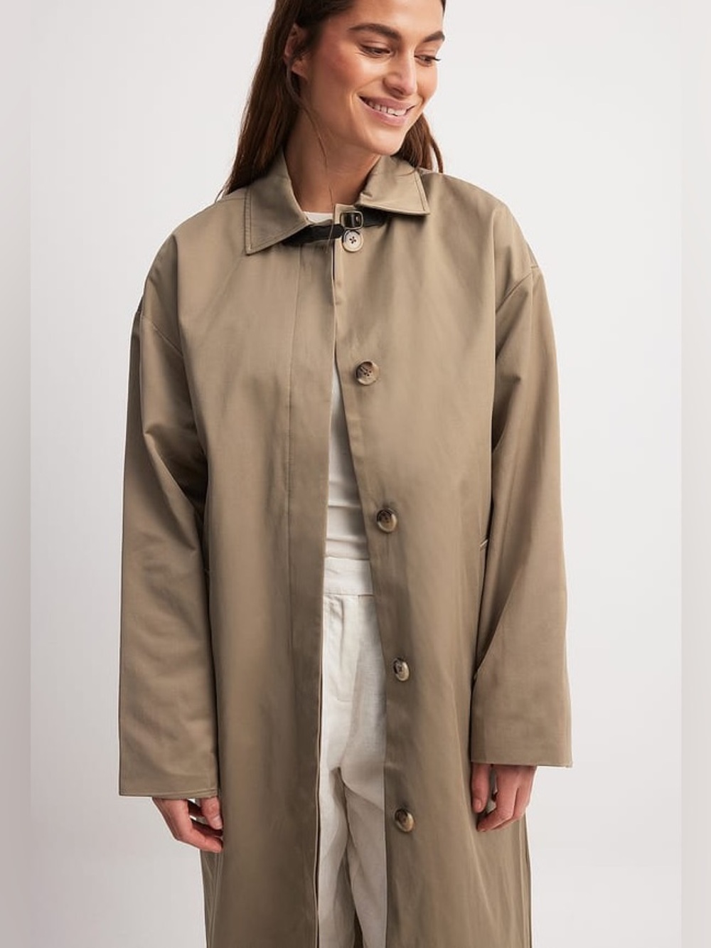 NA-KD Claire Rose Tan Trench Coat Size 36 US 4
